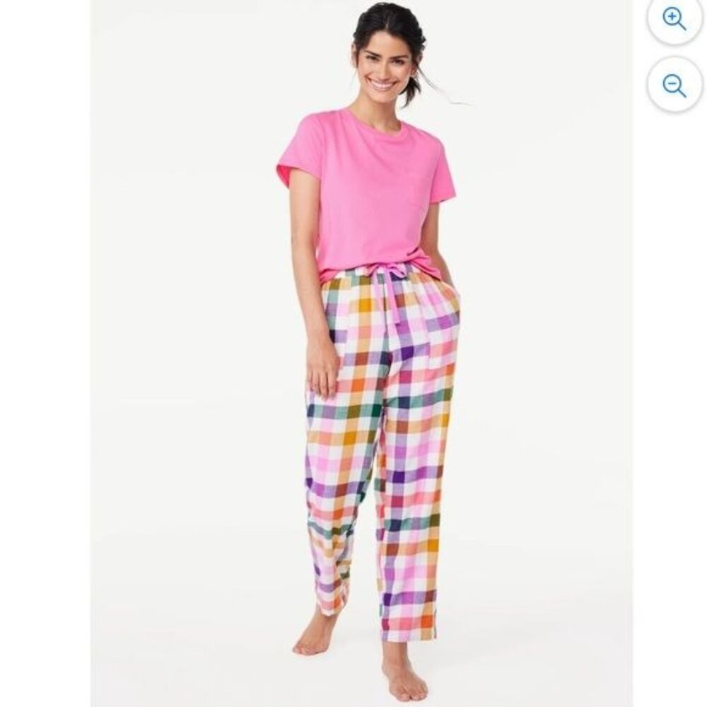 Joyspun Womens Pajama Pants 3X Plaid Multicolor Cotton Blend Lounge Sleepwear - Picture 6 of 8